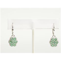 #24-STERLING SILVER EMERALD EARRINGS