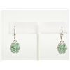 Image 1 : #24-STERLING SILVER EMERALD EARRINGS