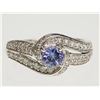 Image 1 : #29-10K WHITE GOLD TANZANITE & DIAMOND RING