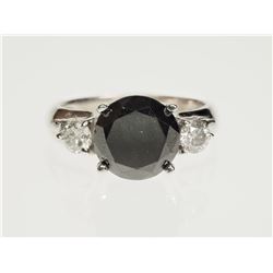 #31-10K WHITE GOLD BLACK DIAMOND & 2 WHITE