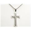 Image 1 : #32-STAINLESS STEEL DIAMOND CROSS PENDANT