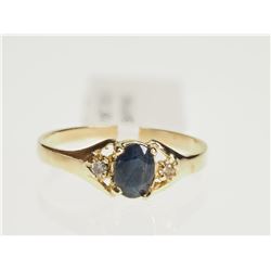 #34-10K GOLD SAPPHIRE & DIAMOND RING