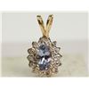 Image 1 : #35-14K GOLD TANZANITE & DIAMOND PENDANT