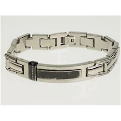 #39-STAINLESS STEEL 10 DIAMONDS MEN'S BRACELET