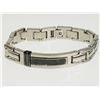 Image 1 : #39-STAINLESS STEEL 10 DIAMONDS MEN'S BRACELET