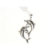 Image 1 : #47-STERLING SILVER DIAMOND DOLPHIN PENDANT
