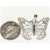 Image 2 : #50-STERLING SILVER DIAMOND BUTTERFLY PENDANT