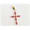 Image 1 : #2-18K GOLD RUBY CROSS PENDANT