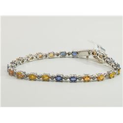 #3-STERLING SILVER GEMSTONE & DIAMOND TENNIS