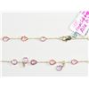 Image 2 : #4-14K GOLD PINK SAPPHIRE & DIAMOND NECKLACE
