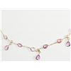 Image 3 : #4-14K GOLD PINK SAPPHIRE & DIAMOND NECKLACE