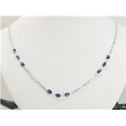#8-10K GOLD SAPPHIRE & DIAMOND NECKLACE