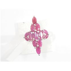 #9-STERLING SILVER RUBY RING