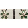 Image 1 : #13-14K GOLD EMERALD & WHITE TOPAZ FLOWER