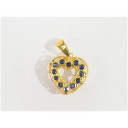 #15-18K GOLD SAPPHIRE HEART-SHAPED PENDANT
