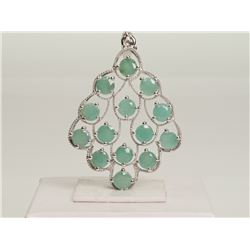 #18-STERLING SILVER EMERALD PENDANT