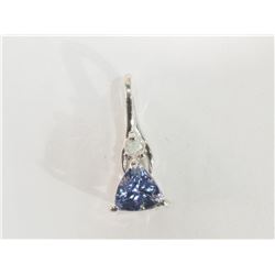 #19-14K GOLD TANZANITE & DIAMOND PENDANT