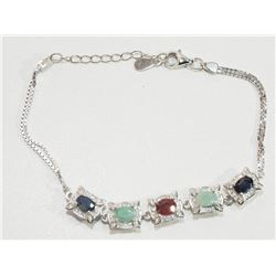 #21-STERLING SILVER ENHANCED SAPPHIRE RUBY