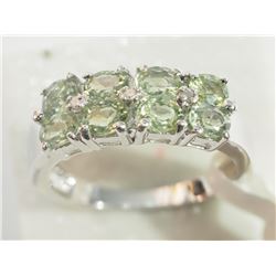 #23-STERLING SILVER SAPPHIRE & DIAMOND RING