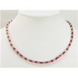 #27-STERLING SILVER RUBY & SAPPHIRE NECKLACE