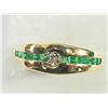 Image 1 : #35-14K GOLD EMERALD & DIAMOND RING