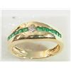 Image 2 : #35-14K GOLD EMERALD & DIAMOND RING