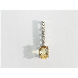 #36-10K GOLD CITRINE & DIAMOND PENDANT