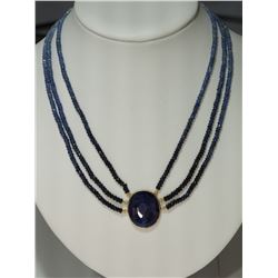 #37-14K GOLD SAPPHIRE NECKLACE