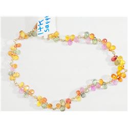 #42-14K GOLD FANCY COLOUR SAPPHIRE BRACELET