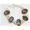 Image 1 : #45-STERLING SILVER SMOKEY QUARTZ BRACELET