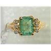 Image 1 : #47-14K GOLD EMERALD & DIAMOND RING