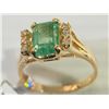 Image 2 : #47-14K GOLD EMERALD & DIAMOND RING