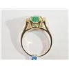 Image 3 : #47-14K GOLD EMERALD & DIAMOND RING