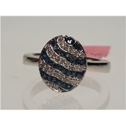 #2.925 SILVER DIAMOND RING W/ COA SIZE 6-3/4