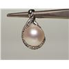 Image 1 : #3-.925 SILVER DIAMOND PEARL PENDANT W/ COA