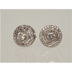 #5-14K WHITE GOLD DIAMOND EARRINGS W/ COA