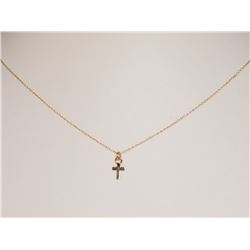 #7-14K YELLOW GOLD CROSS NECKLACE