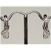 Image 1 : #9-STERLING SILVER & DIAMOND EARRINGS W/ COA