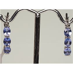 #11-.925 SILVER TANZANITE EARRINGS W/ COA