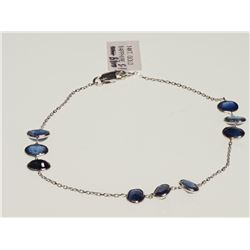 #13-14K WHITE GOLD SAPPHIRE BRACELET W/ COA