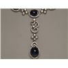 Image 2 : #14-STERLING SILVER BLUE SAPPHIRE & CZ NECKLACE