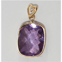 #19-14K YELLOW GOLD GEMSTONE PENDANT W/COA
