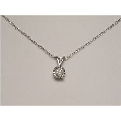 #21-14K WHITE GOLD DIAMOND PENDANT NECKLACE W/COA