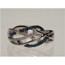 #24-.925 SILVER DIAMOND RING W/ COA SIZE 7