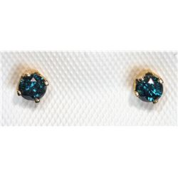 #25-10K YELLOW GOLD DIAMOND EARRINGS W/ COA