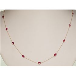 #26-10K YELLOW GOLD RUBY NECKLACE W/ COA