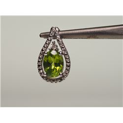 #27-.925 SILVER DIAMOND GEMSTONE PENDANT W/ COA