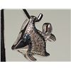Image 2 : #29-.925 SILVER DIAMOND FISH PENDANT W/ COA