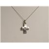 Image 2 : #31-14K WHITE GOLD DIAMOND CROSS PENDANT