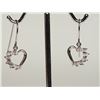 Image 1 : #32-STERLING SILVER DIAMOND HEART EARRINGS